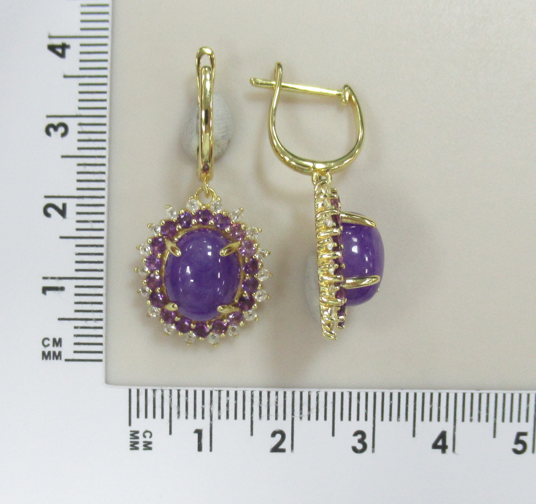 Серебряные серьги с лавандовыми жадеитами